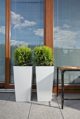 Tall wave pattern plant pot - wave,