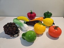 Vintage Glass Fruit And Vegetables Lot Of 11