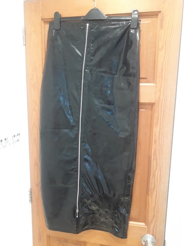 Black shiny pvc silver - shiny, zip