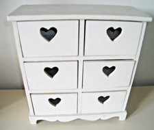 SHABBY CHIC GISELLA GRAHAM WALL CUPBOARD / CABINET with SMALL HEART DRAWERS