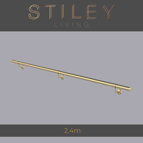 Brass stair handrail wall - brass,