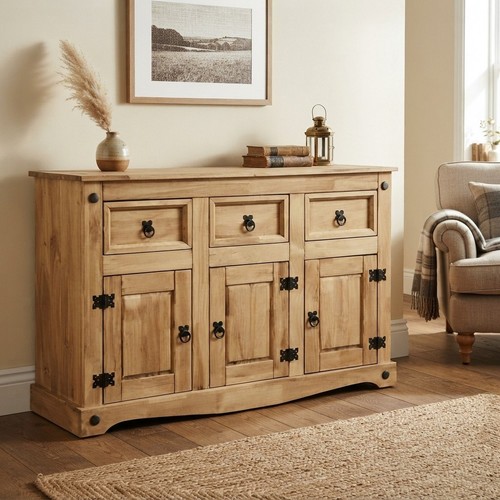 Antique stained pine - stained, sideboard
