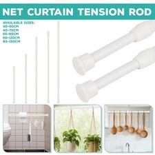 Tension Curtain Rod Pole – Telescopic Extendable Spring Loaded Net Rail