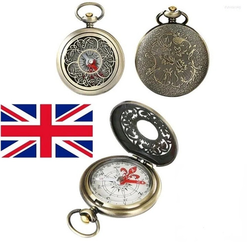 Retro brass compass portable - compass,