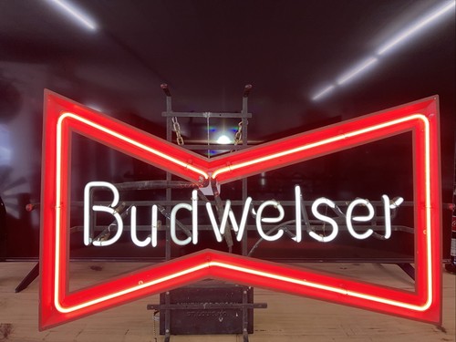 Budweiser bow tie neon sign - budweiser,