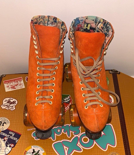 Moxi lolly orange suede quad - suede,