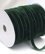 Christmas Dark green velvet ribbon 10mm wide 5m Length