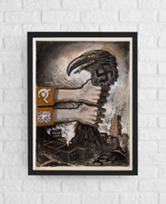 WW2 British Soviet Anti-Nazi Propaganda Poster, WWII Anti Fascist Print