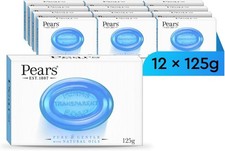 Pears Pure & Gentle Transparent Natural Soap Bar - Made 125 g (Pack of 12) 