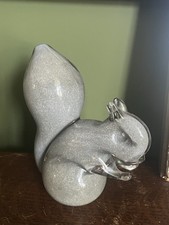 Wedgewood Grey Glass Squirrel Figurine Ornament Vintage Collectible