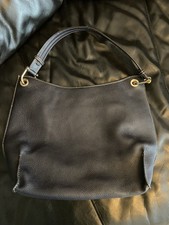 Borden Dark Blue Leather Slouch Shoulder Bag (thi)