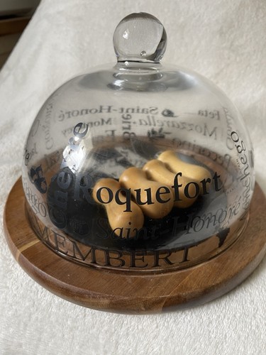 Glass cheese dome with slate - glass,