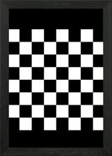 Chess Board Black White Framed