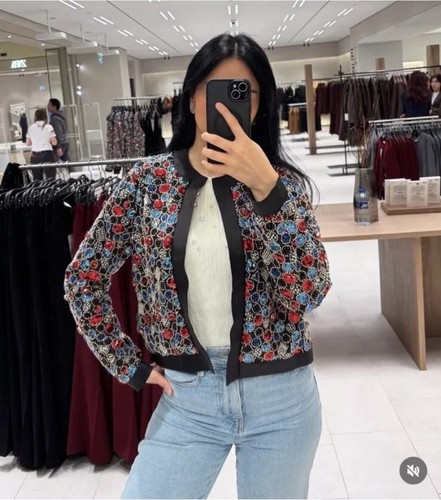 Zara beaded jacket with - beaded, sequin