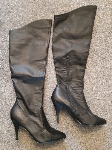 Pleaser black leather over - black,