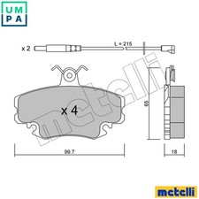 BRAKE PAD SET DISC BRAKE 22-0120-0K FOR RENAULT 11 ENCORE SUPER/5/Hatchback 9