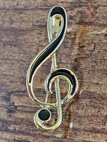 Music badge brooch treble - music,
