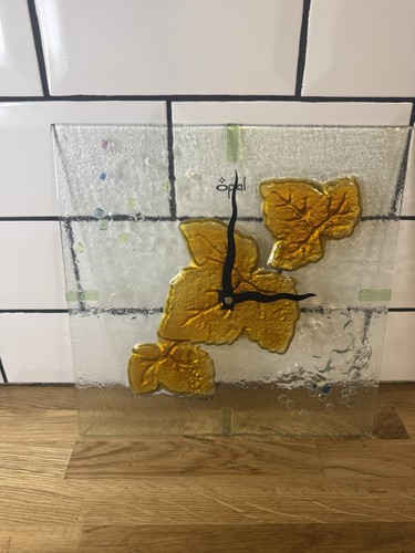 Opal fused glass - fused, clock