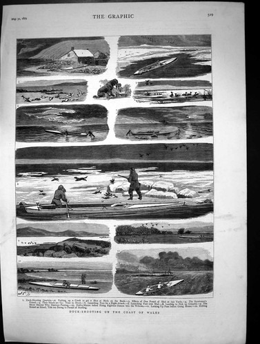 Original old antique print - old,