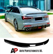 Audi A6 S6 C8 Saloon Gloss Black Rear M4 Style Boot Lip Spoiler Wing Kit 2018+