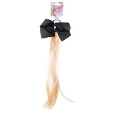 JoJo Siwa Black Bow Hair Bow With Blonde Fake Hair Extensions