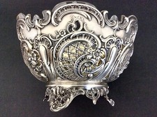  Tafelaufsatz Glas 800er Silber Hallmark Fruit Bowl Dish Solid Silver Basket