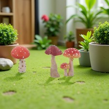  3 Pcs Garden Mushroom Statue Mushrooms Outdoor Decor Mini Figurines Statues
