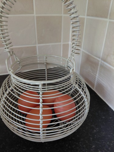 Wire egg basket new - egg, grey