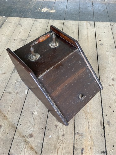 Vintage wooden coal scuttle - wooden,