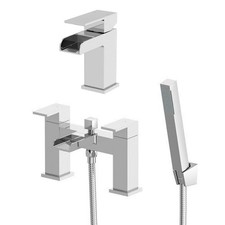 Waterfall Bathroom Taps Chrome Basin Mixer Bath Filler Shower Deck Tap Sets