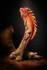 Large Red Iguana Sculpture On