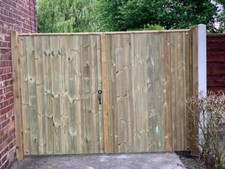 Wooden Driveway Gates High Quality Pressure Treated Redwood Bespoke Gates