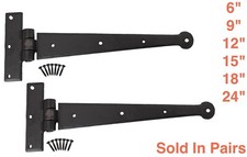 Hand Forged Tee Hinge Pairs Strap T Hinges Beeswax Penny End Finish Choose Size