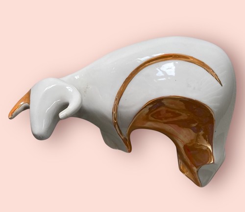 Vintage galos porcelain bull - porcelain,