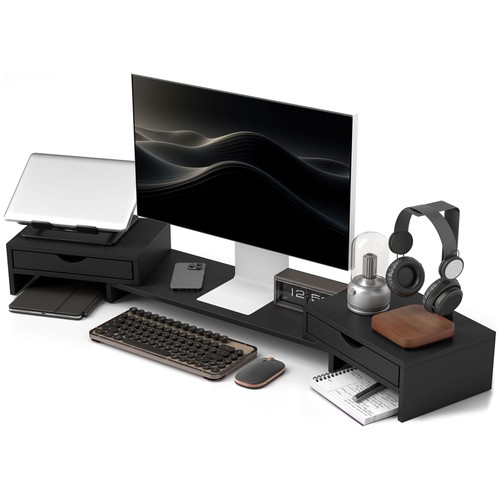 Homcom adjustable dual monitor - adjustable,