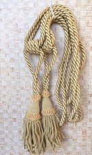 Pair Of Vintage Gold  Curtain Tassel Cord Tie Backs French Chateaux Country Home