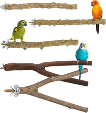 5 Pcs Bird Perches Natural Wood Parrot Perch Stand Set Budgie Perches for Cage