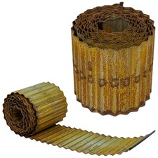 Metal Garden Border Edging 5m x 16.5cm Decorative Rusted Finish for Lawn/Pathway