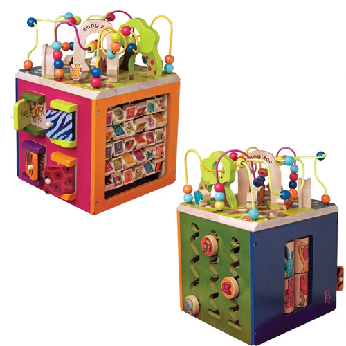 Wooden activity cube zany - wooden,