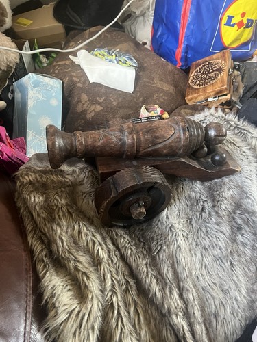 Vintage wooden cannon - vintage,