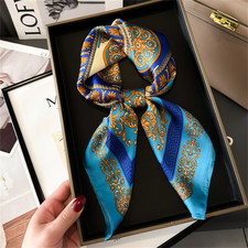 2025 Women’s 70x70cm Silk Scarf Square Shawl Headband Neck Luxury Bandana UK
