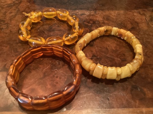 Vintage amber bracelet - amber,