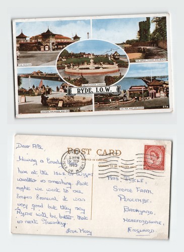 Vintage postcard ryde isle - vintage, of