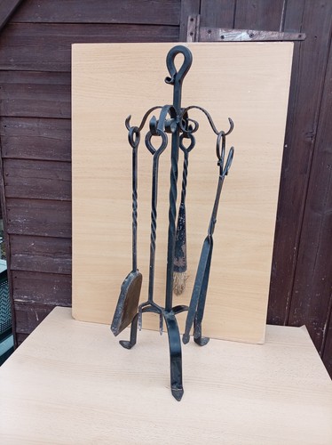 Vintage wrought iron fireside - vintage,