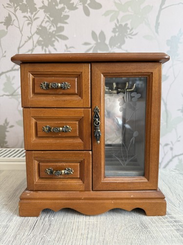 Wooden jewelry box - 3, drawers
