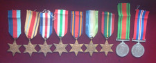 Original British WW2 Campaign Medals SET of 9 & RIBBONS JUST MISSING AIRCREW R1