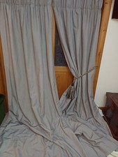 Grey Interlined Curtains. Ea
