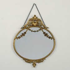 1 Vintage Gold Wall Hanging Mirror With Swags Home French Gold Floral Frame