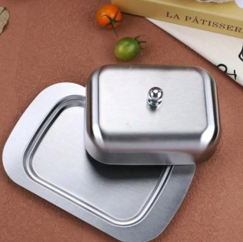 Stainless steel butter dish - steel,