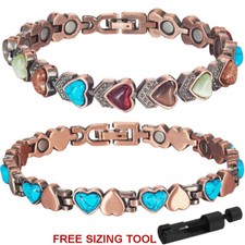 Magnetic Copper Bracelet Therapy Weight Loss Arthritis Health Pain Relief Womens